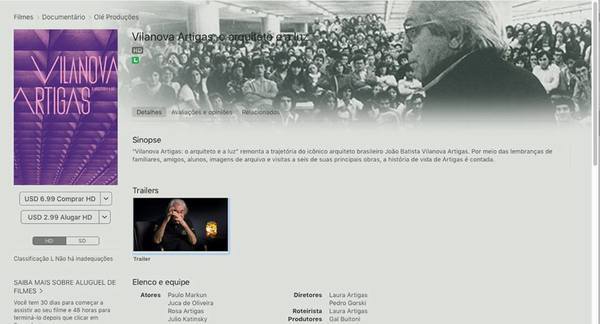 Filme disponível no iTunes, Google Play e Vimeo on Demand